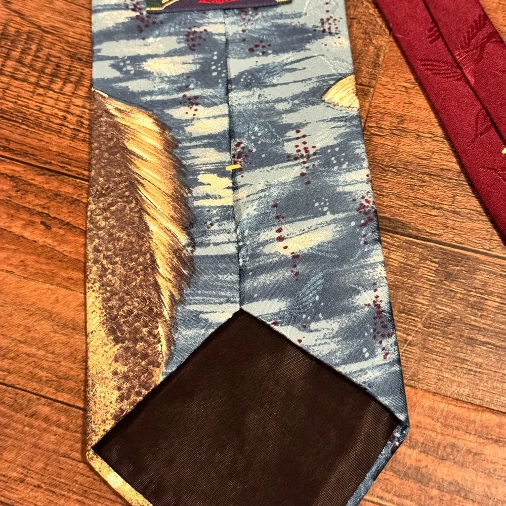 Field Wear Men’s Necktie Fishing Sport Lure Wildlife Dress 100% Silk